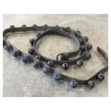 84in - 33 count vintage sleigh bells on leather