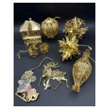 Vintage brass Baldwin Christmas ornaments