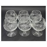Set of 6 vintage 2oz pinwheel glass brandy