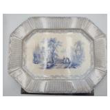 Antique blue transferware platter Isola Bella