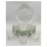 12 pc Anchor Hocking 'Rain Flower' clear glass
