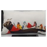 Russell Chocolate Lab Dog w/Birds Lumbar Pillow