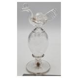 Vintage clear glass bottom corked jar