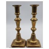 Pair of antique solid brass candlesticks