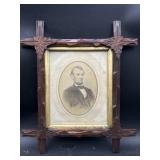 Antique Abraham Lincoln Portrait Print w/ Hand