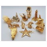 Danbury Mint Christmas brass ornaments