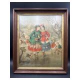 Antique Victorian Ice Skating Scene Print ï¿½