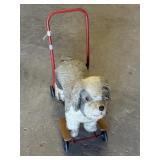 Vintage dog push toy / toddler walker on metal