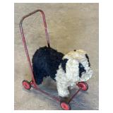 Vintage black and white push toy / toddler walker