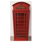 Red, retro lighted ï¿½Telephone Boothï¿½ display