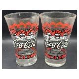 Set of vintage Coca-Cola glasses