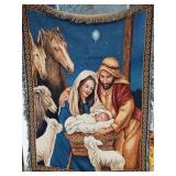 Holy Family Nativity Tapestry Throw Blanket