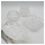 Vintage cut glass / pressed glass items (4)