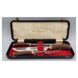 Signature three-piece bone stag carving set