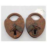 Antique heart-shaped padlocks w/ keys