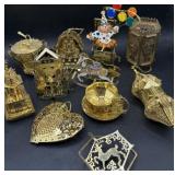 Vintage brass Baldwin Christmas ornaments