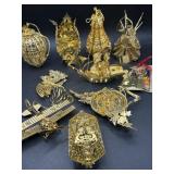 Vintage brass Baldwin Christmas ornaments