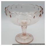 Indiana Glass Garland Teardrop pink pedestal