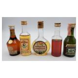 5 miniature bottles