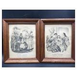 Pair of 10x12 Antique French Fashion Prints La