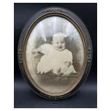 Antique Victorian Oval Baby Portrait Photograph