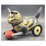 Vintage German Tin Litho Wind-Up Cat