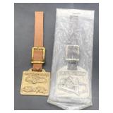 2 Vintage Caterpillar Keychain Fobs