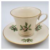 Lenox Holiday footed teacup and saucer set