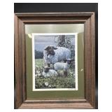 17x13 framed Lowell Davis Sheep Print