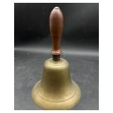 Vintage Brass Hand Bell w/ Wooden Handle