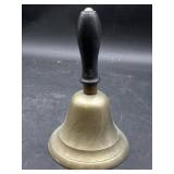 Vintage Brass Hand Bell w/ Wooden Handle