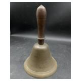 Vintage Brass Hand Bell w/ Wooden Handle