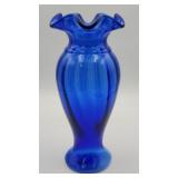 Vintage cobalt blue glass vase