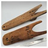 Antique handcrafted wooden boot jacks