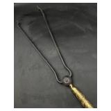 18th-century fireplace ember tongs + brass handle