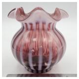 Fenton Art Glass Amethyst Opalescent Rib Optic