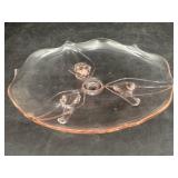 Vintage Pink Depression Glass Footed Candy Dish