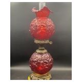 Fenton Glass Lamp Ruby Red Gone With The Wind