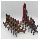 Wood display stands to hold plates & picture