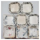 Vintage pattererned butter pat plates