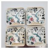 Vintage floral butter pat plates
