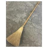 Natural straw broom