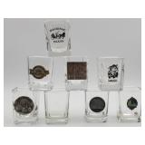 Souvenir square shot glasses decorative pewter /