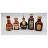 5 mini bottles with contents
