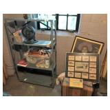 Metal Shelf & Contents