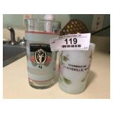 Derby & Evansville Souvenir Glasses
