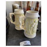 2 Ceramic Beer Steins