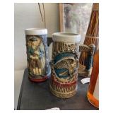 2 Ceramic Beer Steins