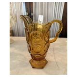 Vintage Amber Pattern Glass Pitcher