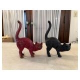 2 Cat Cast Iron Door Stops